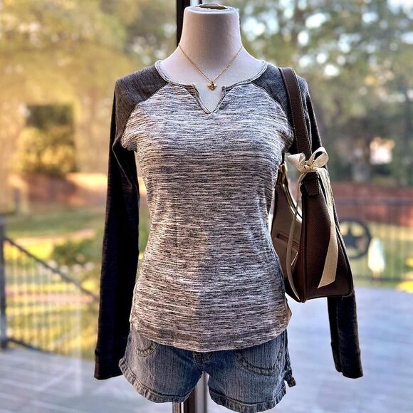 Stem Women's Grey and Black Shirt - Picture 1 of 3